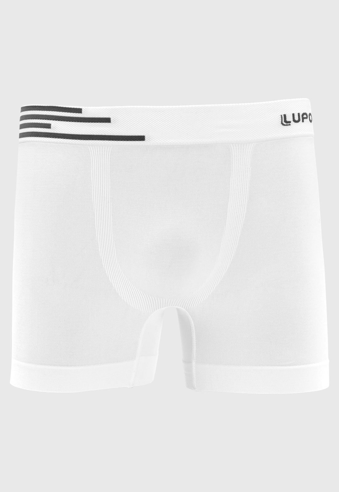 Vista 3 Cueca Boxer Masculina Lupo Kit com 4 Branca/Grafite branco Lupo branco