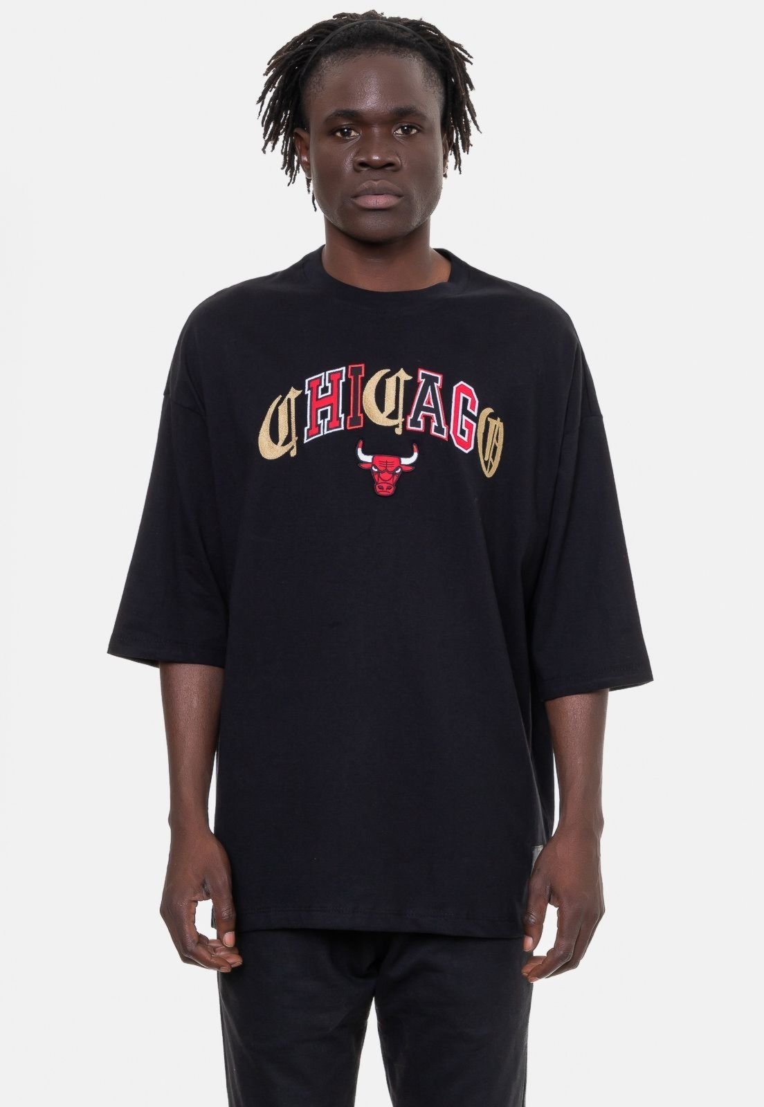 Camiseta NBA Embroidery Preta
