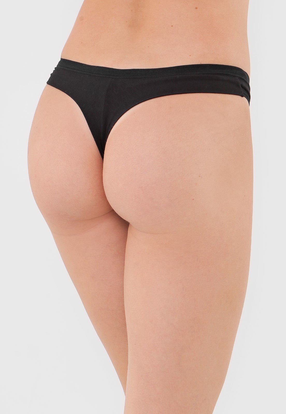 Vista 3 Calcinha Lupo Loba Fio Dental Preta preto Lupo preto