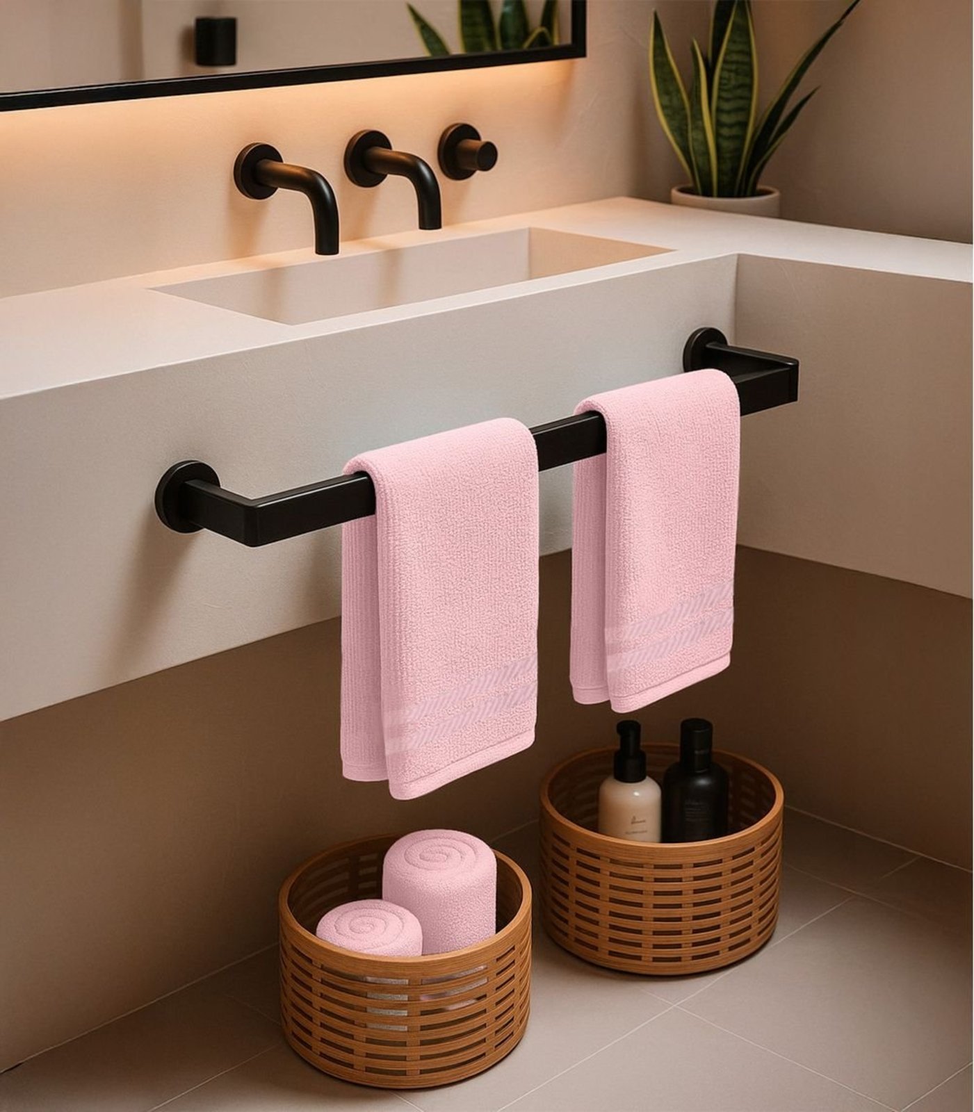 Kit 2 Toalhas De Rosto De Algodão Rovitex Home Rosa