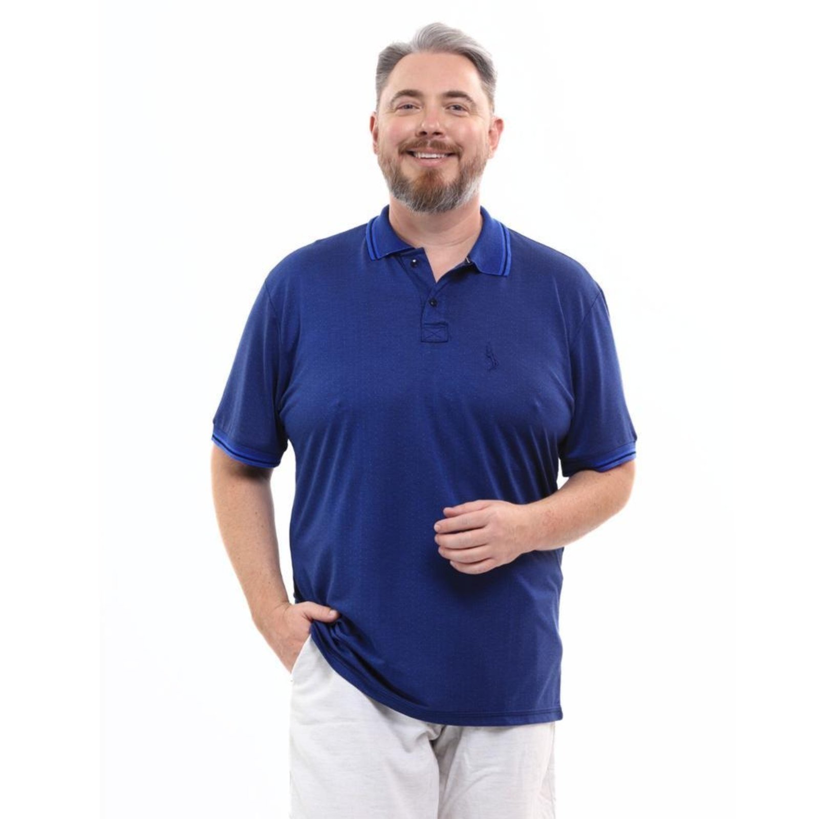 Camisa Polo Plus Masculina Piquet Conforto