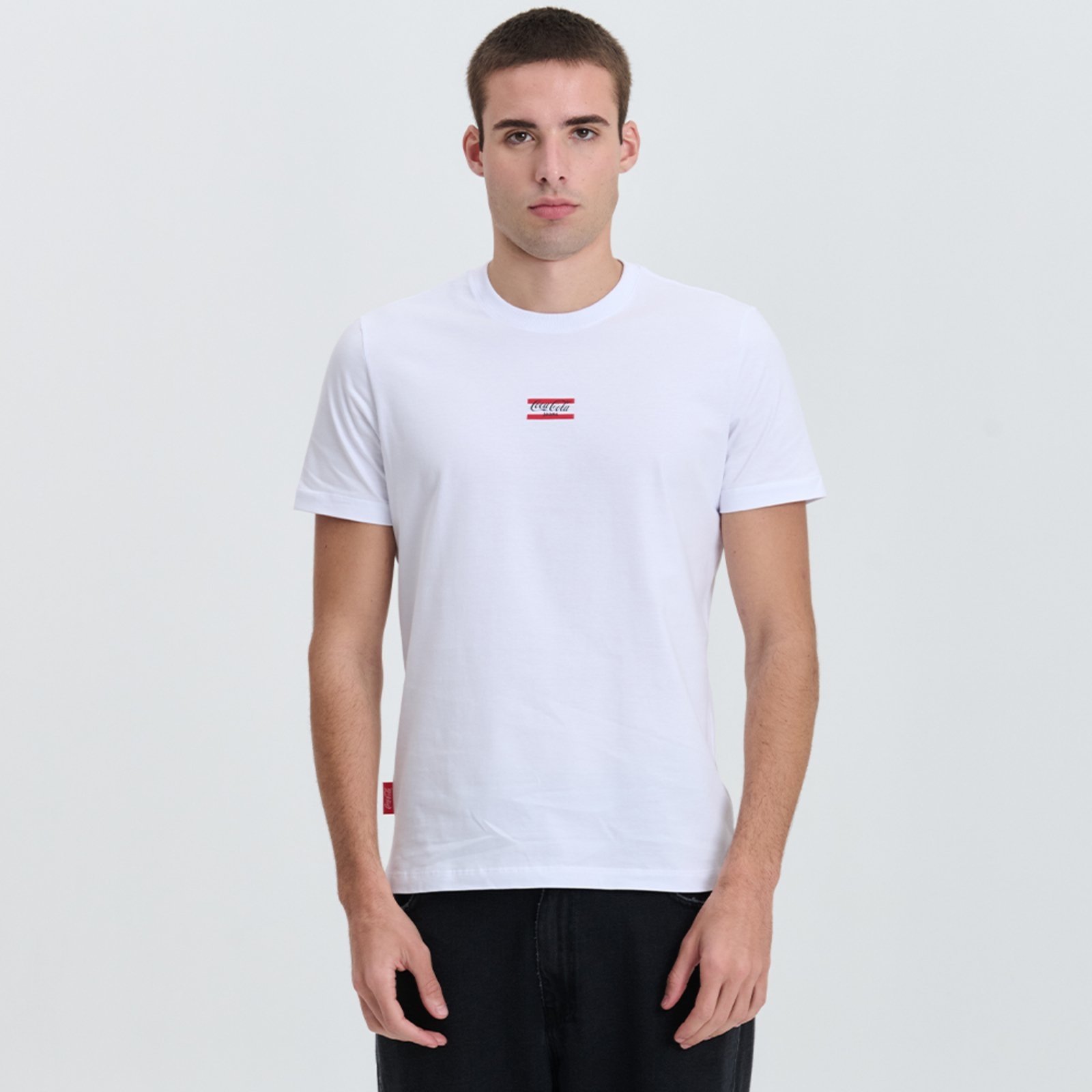 Camiseta Masculina Comfort Coca-Cola Tape Coca-Cola Jeans Branco Óptico