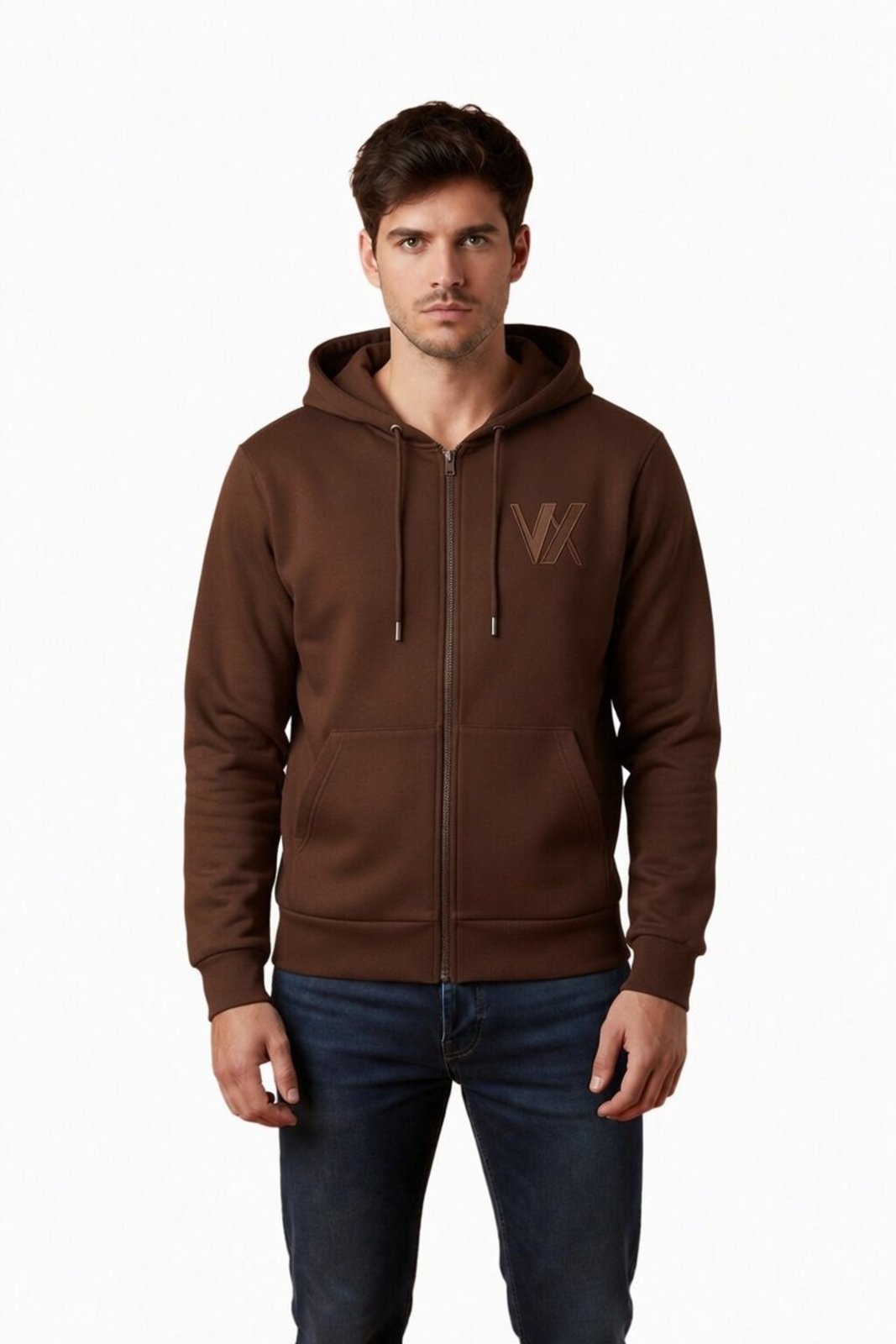 Moletom Masculino D Bell Outlet Fashion Com Ziper Marrom