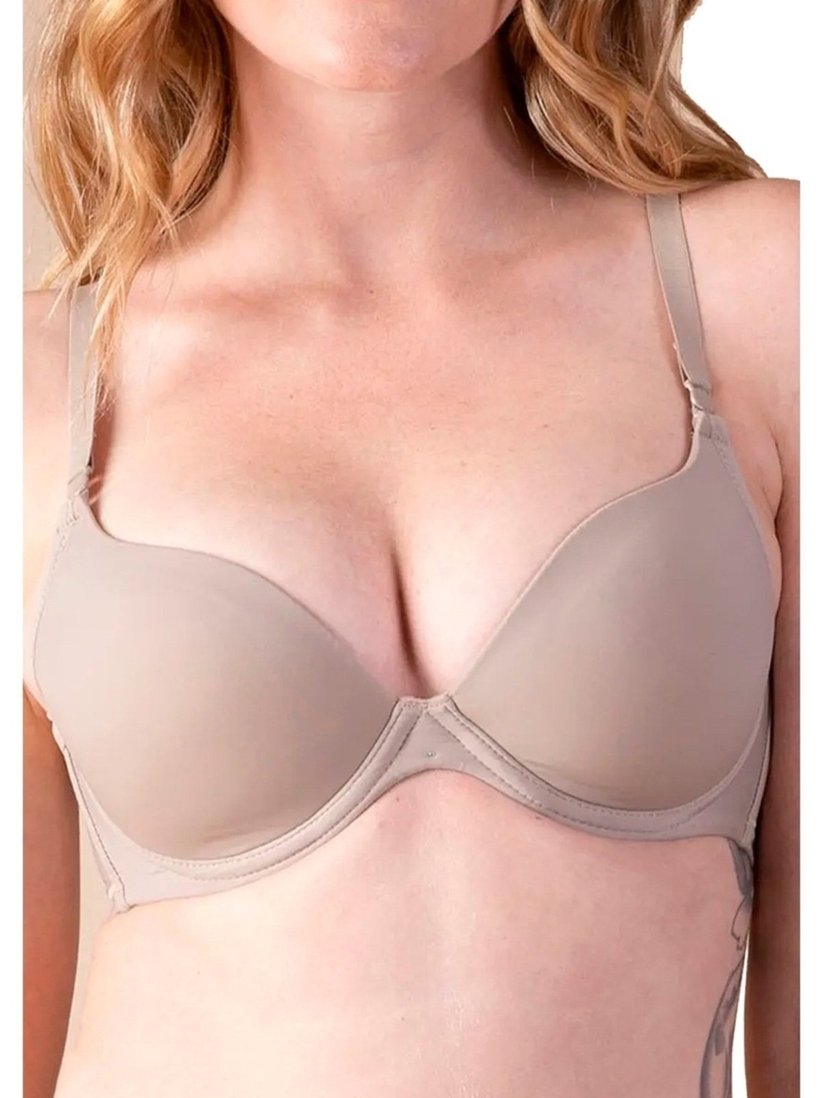 Vista 3 Kit com 2 Sutiãs com Aro e Bojo Push Up Liz 51690 Taça B bege Liz bege