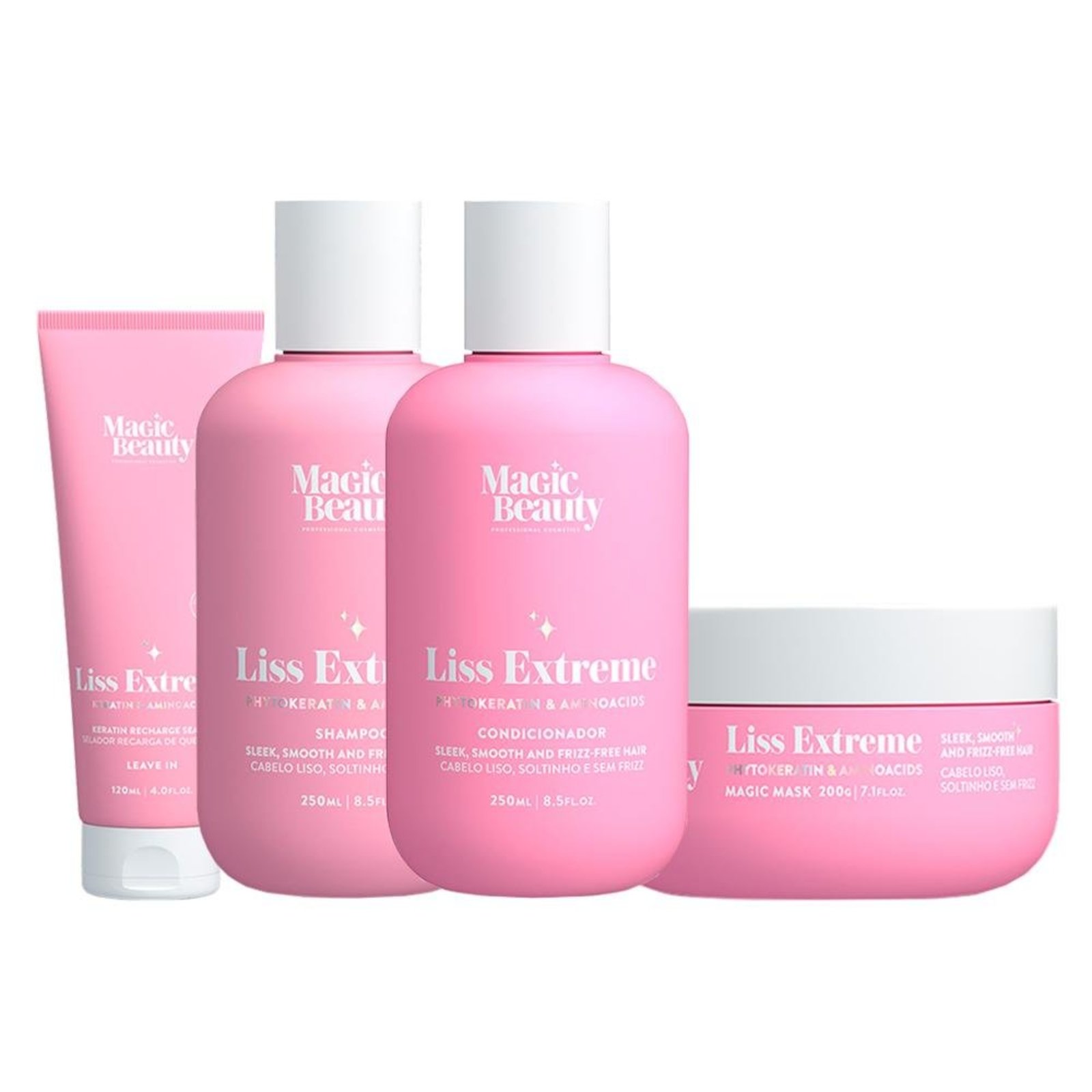 Kit Magic BEauty Liss extreme Shampoo Cond Máscara 4Pçs