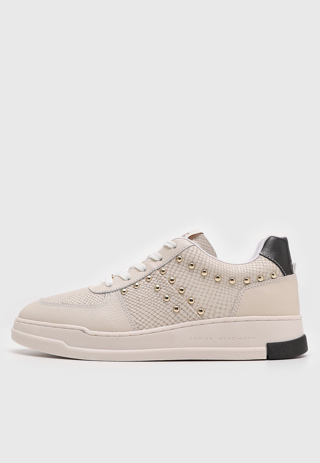 Tênis Feminino Jorge Bischoff Textura Croco Off-White