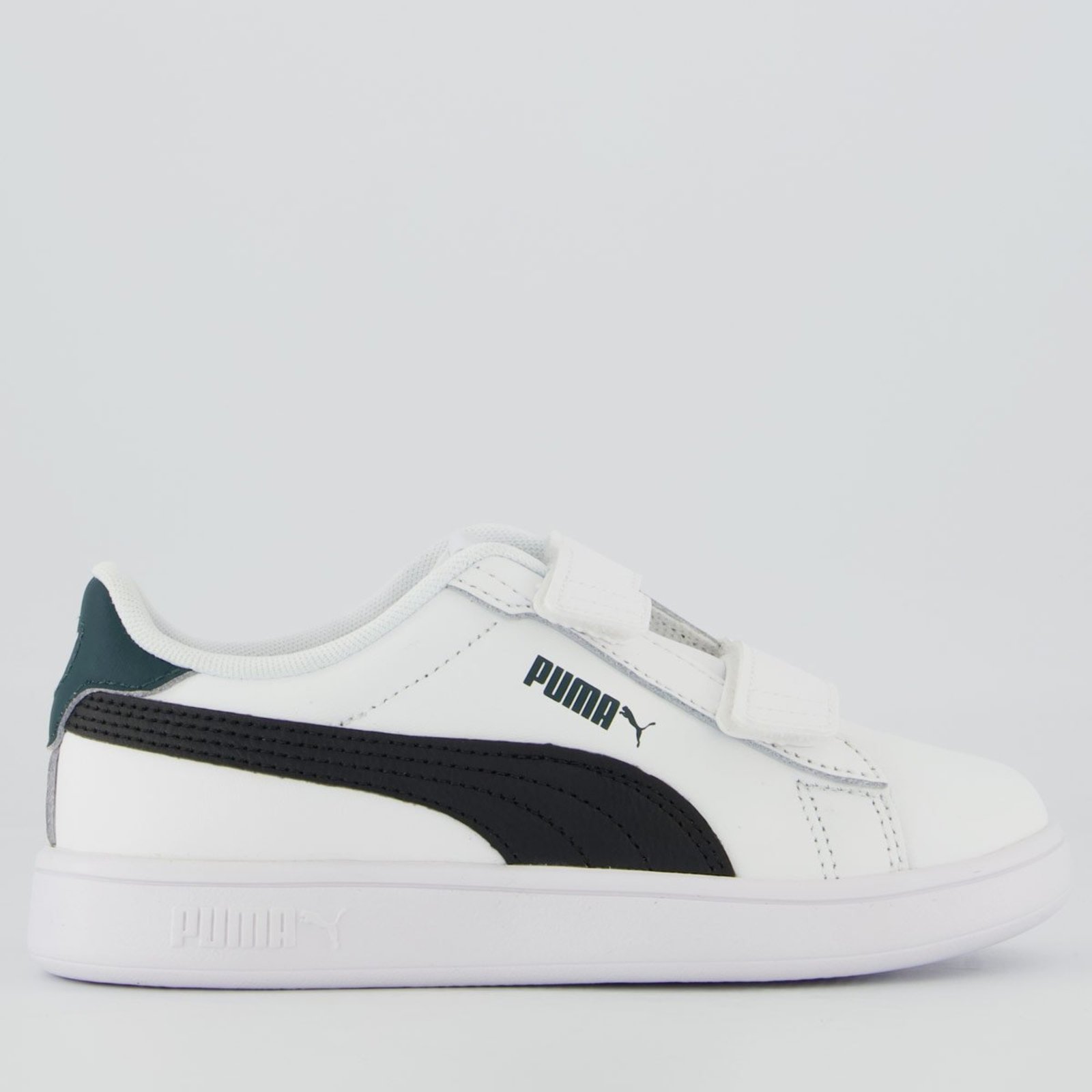 Tenis Puma Smash 3.0 Juvenil Branco e Verde