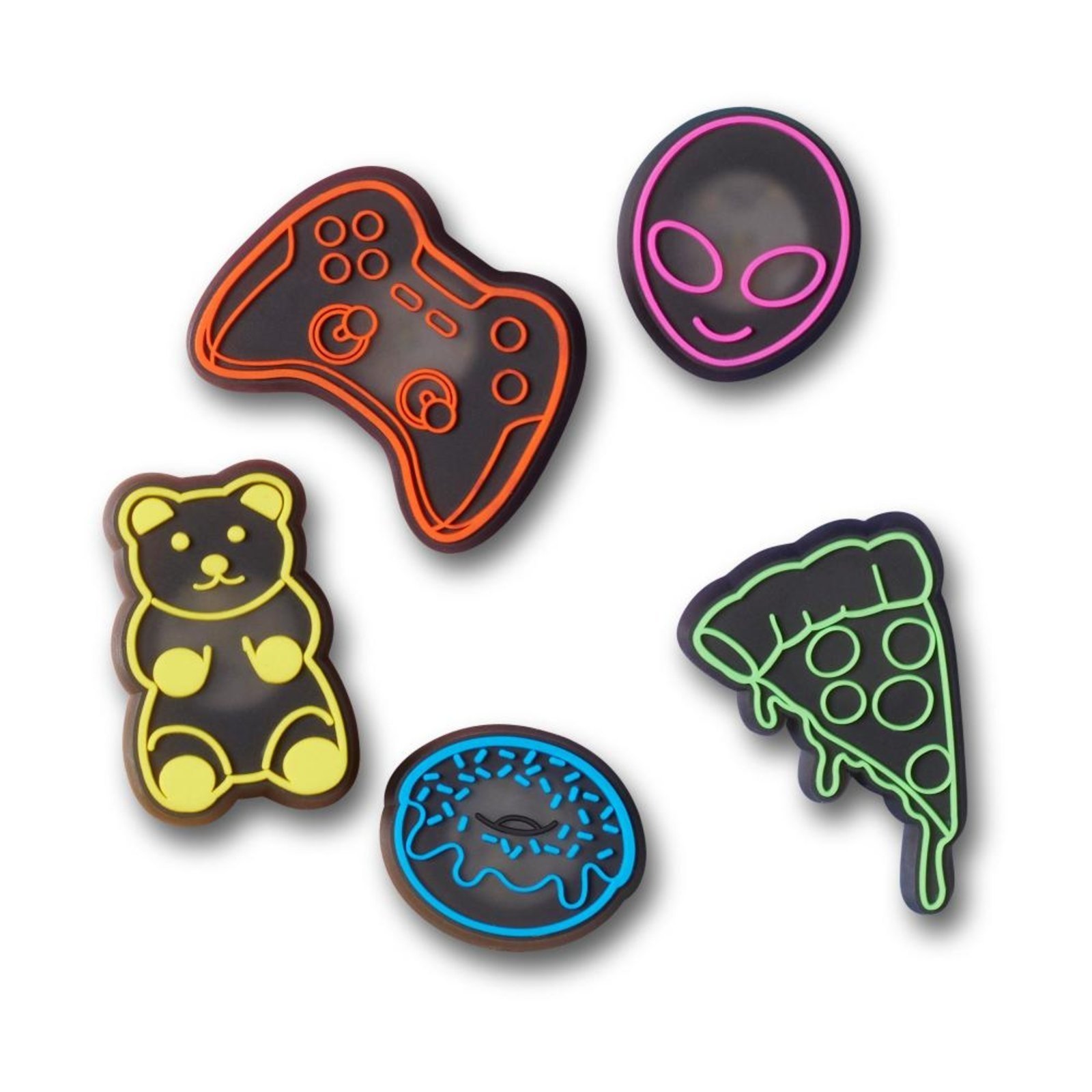 Vista 2 Infantil - Jibbitz™ Led Dude Bro Pack com 5 Peças Crocs branco