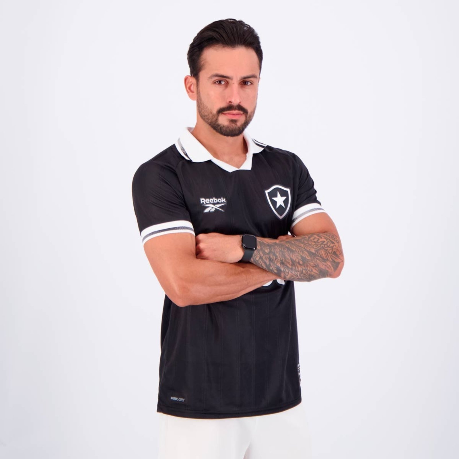 Vista 3 Camisa Reebok Botafogo II 2025 preto Reebok preto