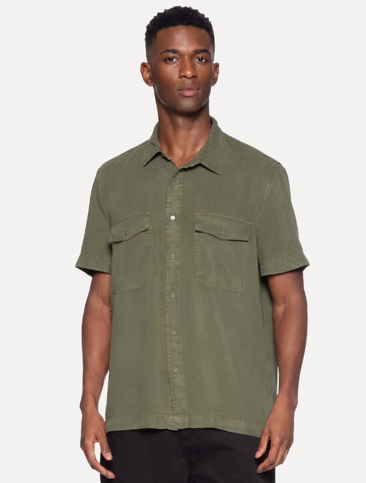Camisa Osklen Masculina Used Utility Verde Militar