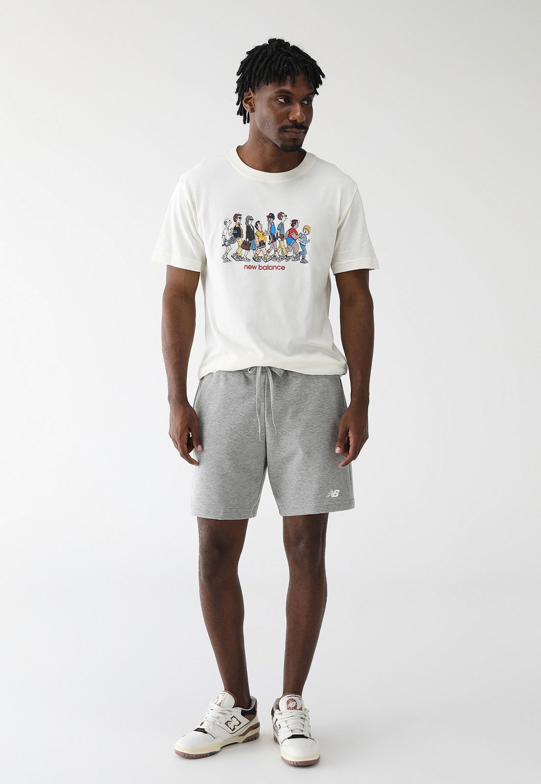 Vista 3 Bermuda de Moletom New Balance Reta Essentials cinza New Balance cinza