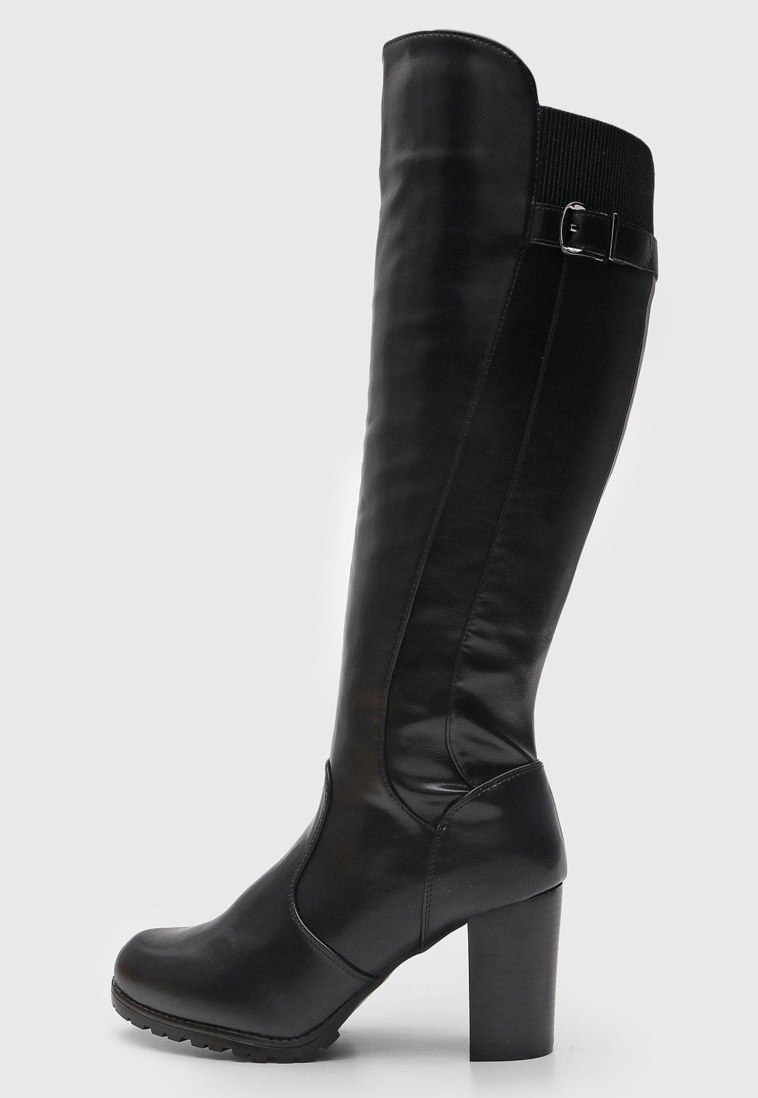 Bota Mooncity Cano Alto Fivela Preta