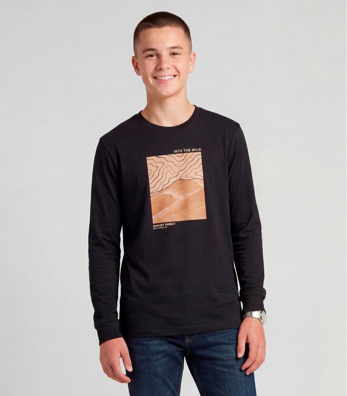 Infantil - Camiseta Juvenil Manga Longa Com Estampa Minty Preto