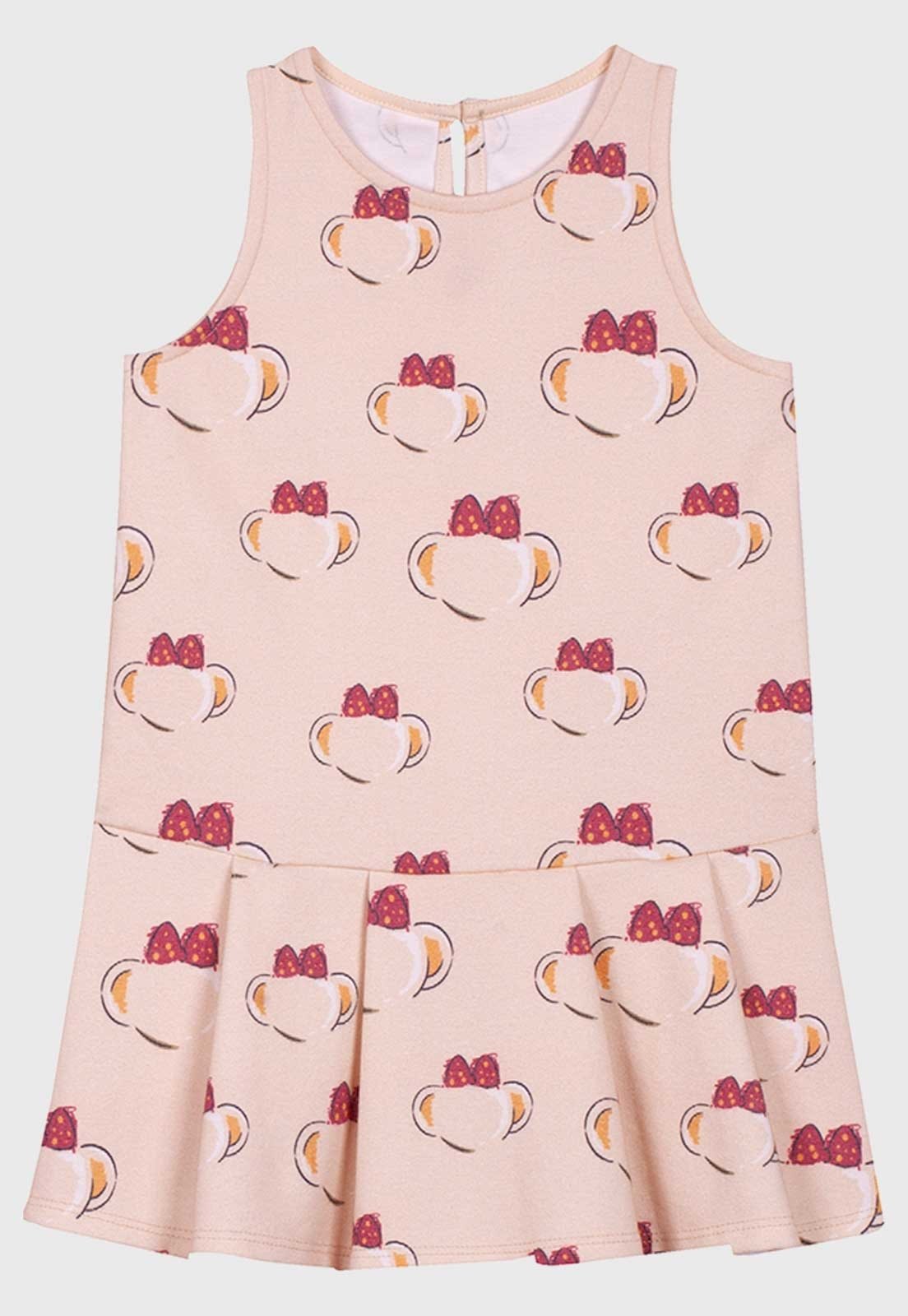 Vestido Lilica Ripilica Estampado Macaco Rosa