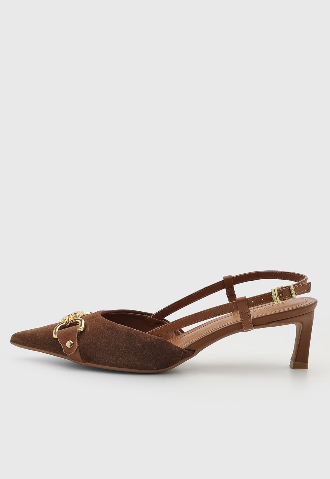 Scarpin Feminino Santa Lolla Slingback Couro Marrom