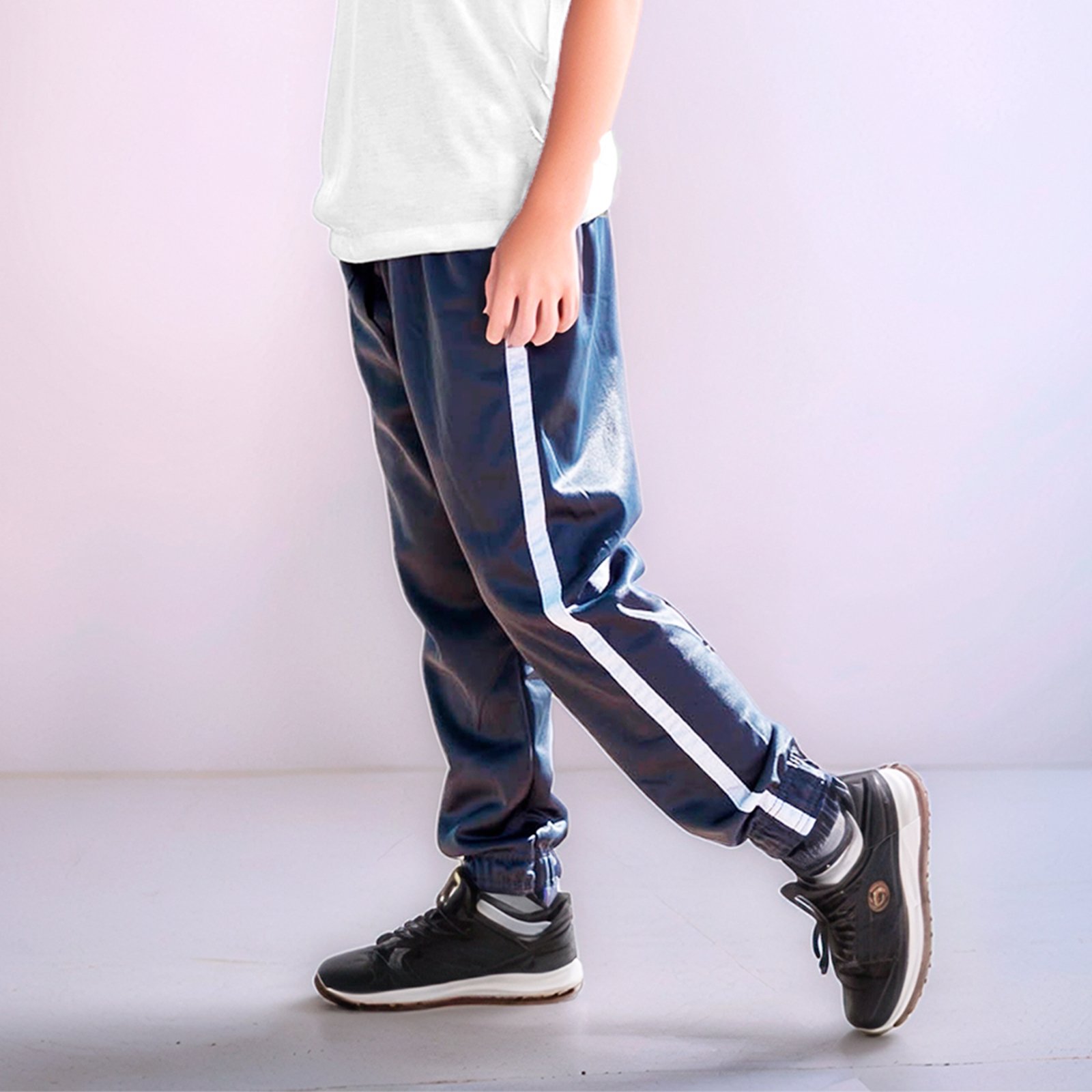 Infantil – Calça Jogger Frent`s Tecido Helanca Flanelada com Faixa Lateral Inverno