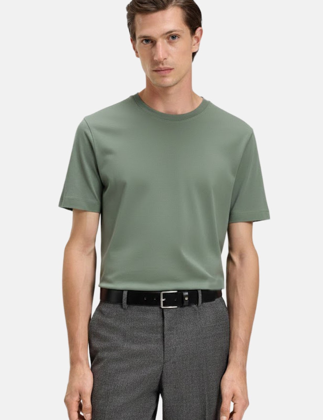 Camiseta Hugo Boss Masculina Regular H-Thompson 57 Verde Claro