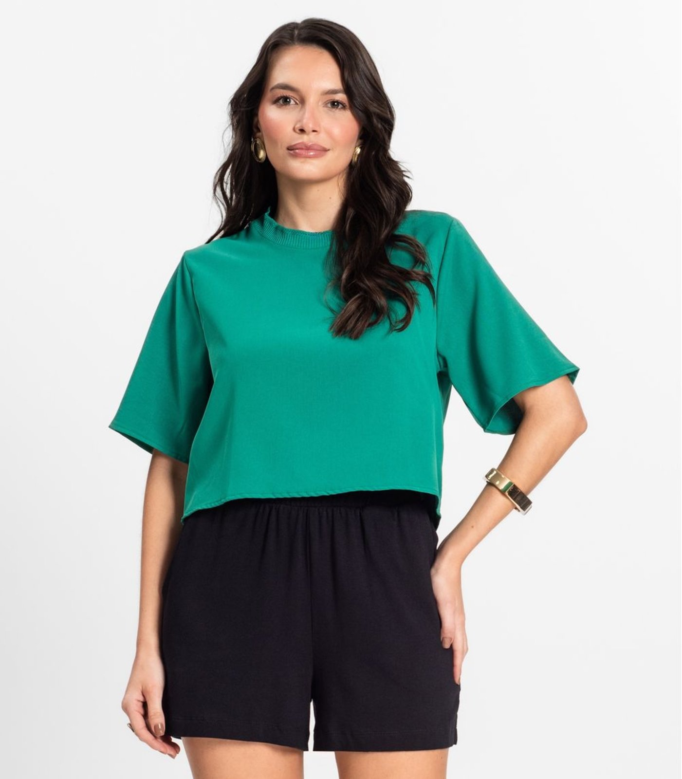 Vista 2 Blusa Feminina em Twill Cey Rovitex preto Rovitex preto