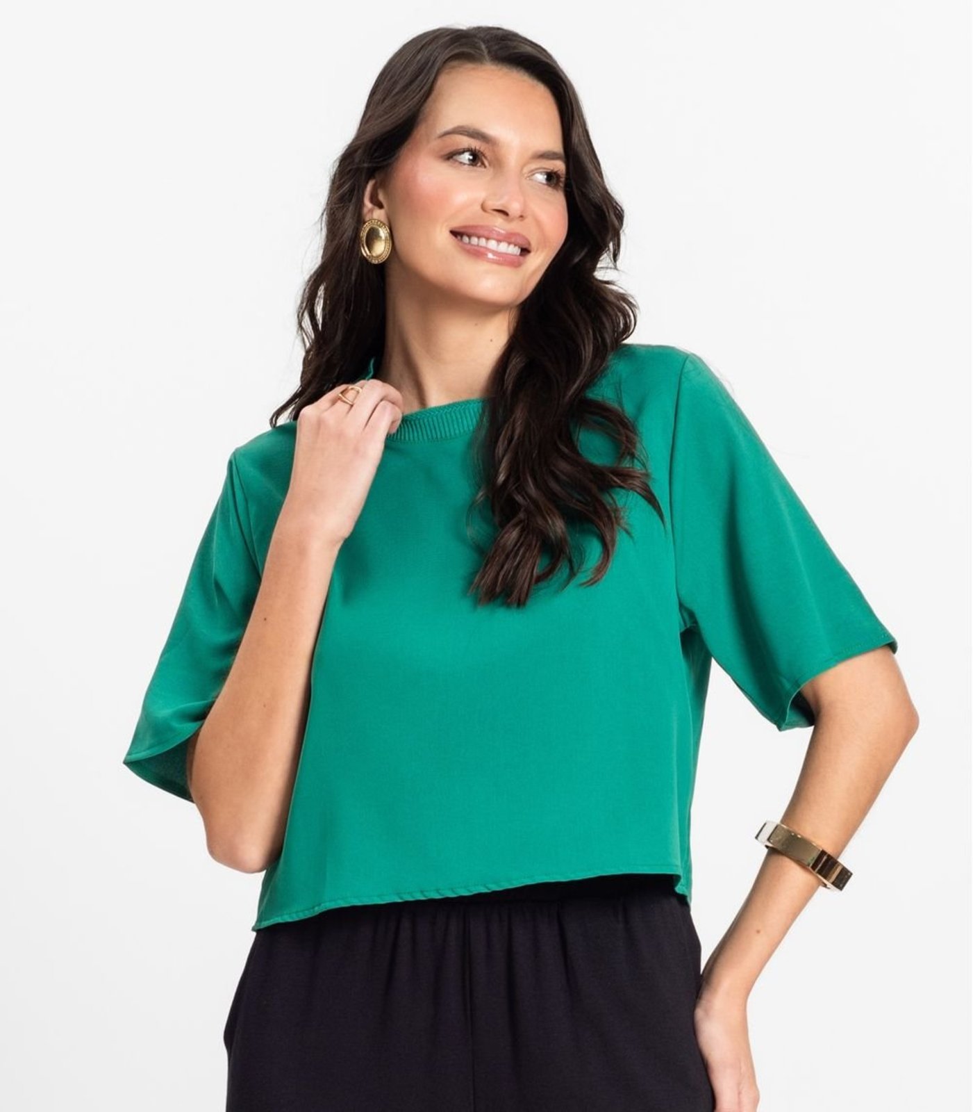 Vista 3 Blusa Feminina em Twill Cey Rovitex preto Rovitex preto