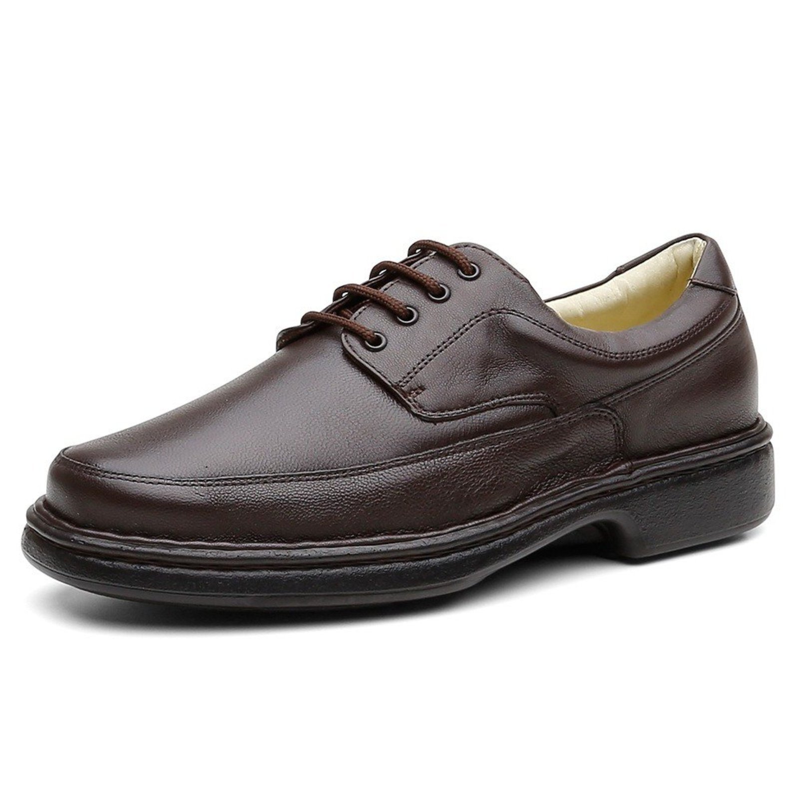 Sapato Conforto Centuria Antistress Couro Café