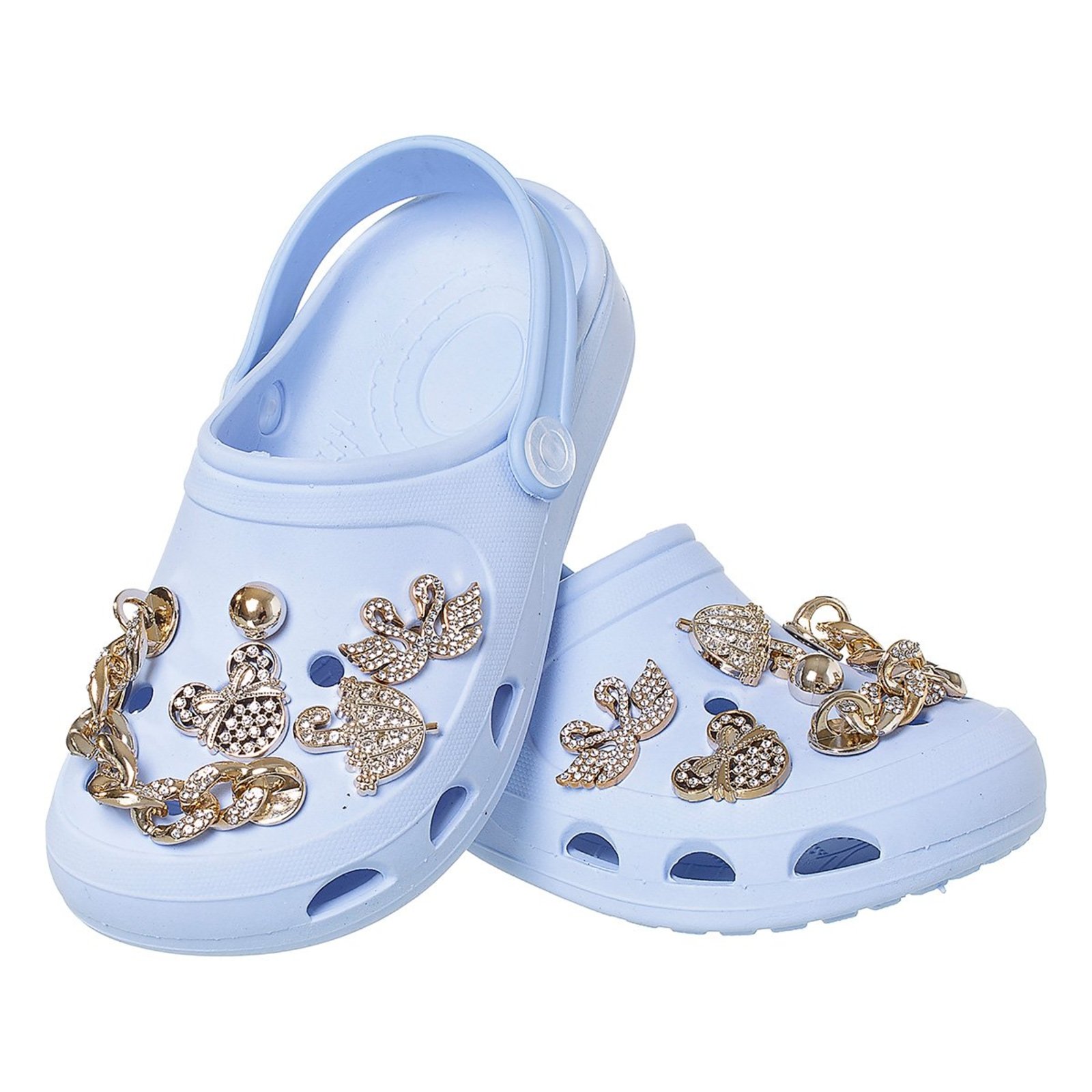 Infantil - Chinelo Babuche Sandália Menina com Enfeite Dourado
