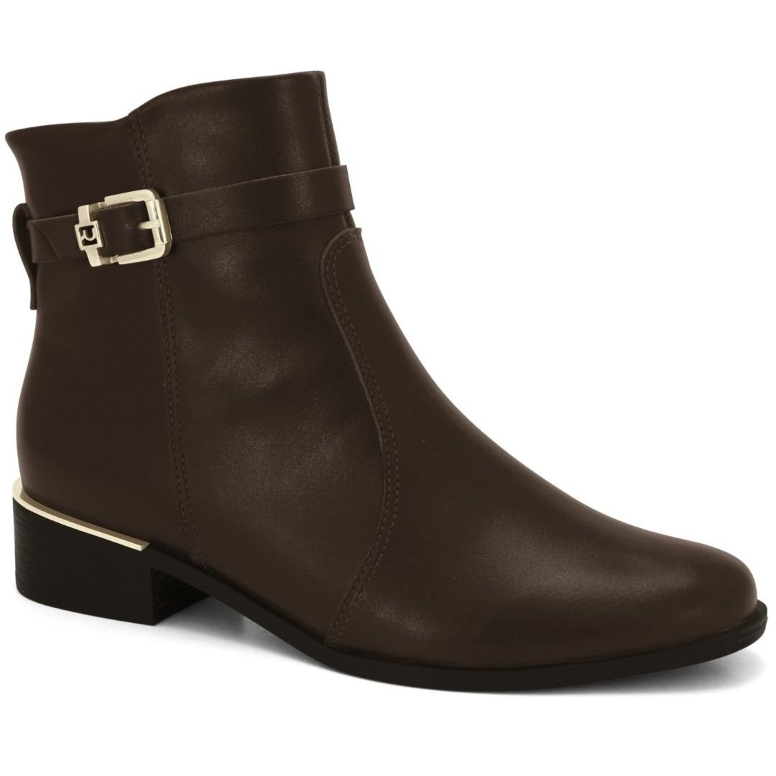 Bota Feminina em Couro Cano Curto Ramarim 2453104 - Stout