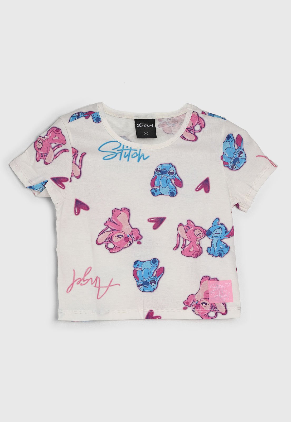 Infantil - Camiseta Brandili Estampa Stitch Bege