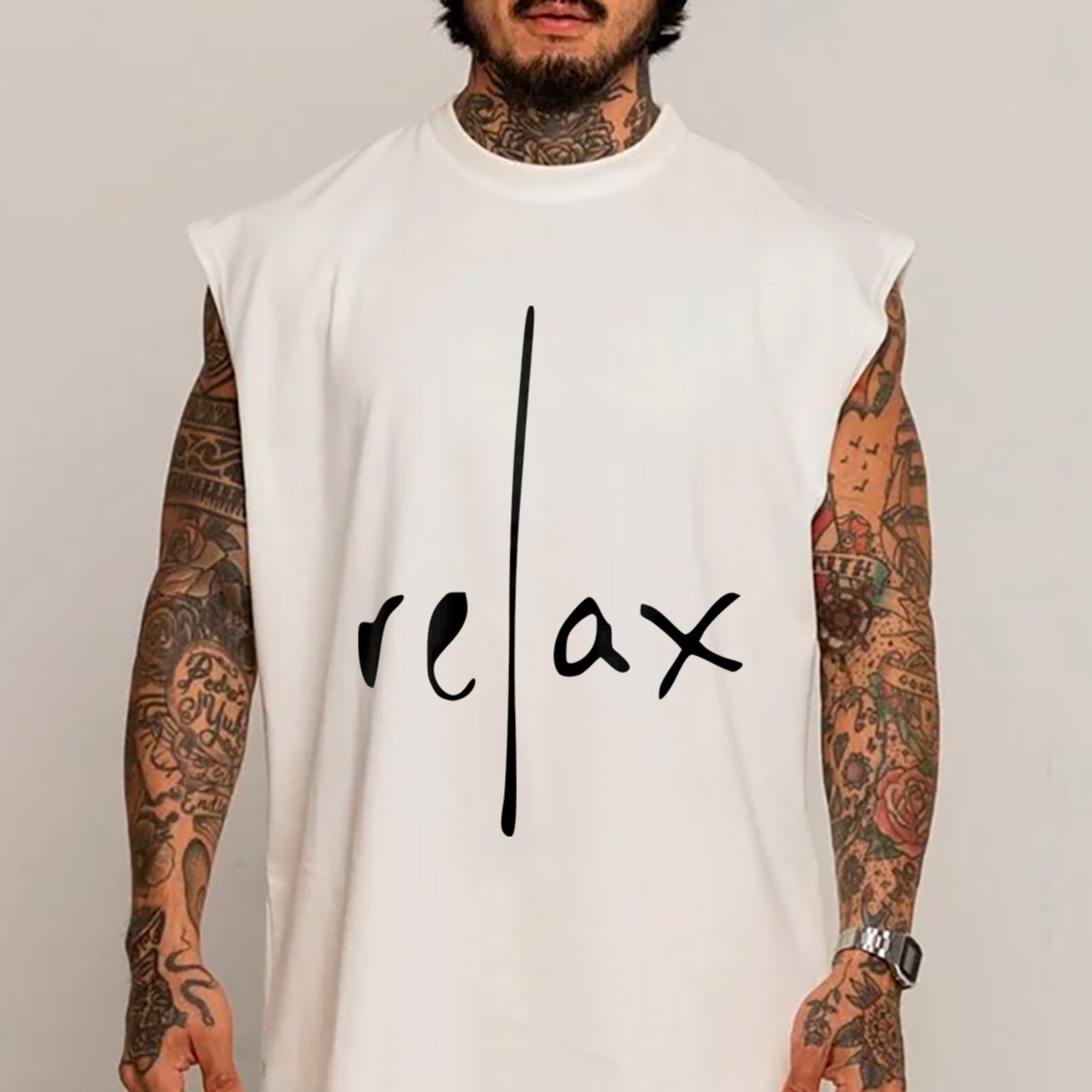 Camiseta Regata Machão Relax Estilo Casual Street Style Branco