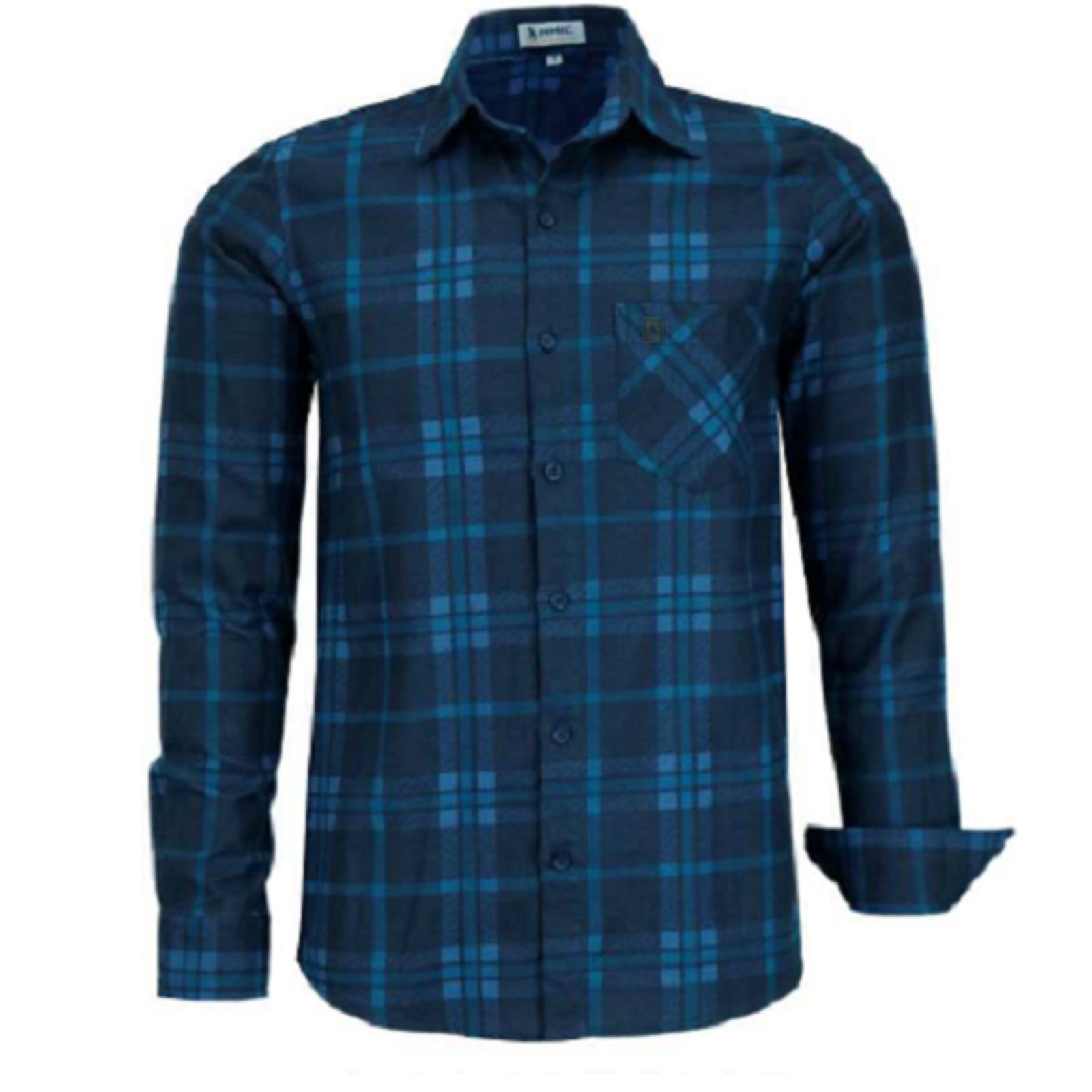 Camisa Manga Longa Confort Xadrez Franelada Original Amil Petroleo