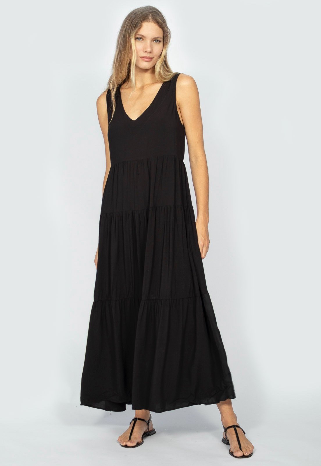 Vista 3 Vestido Regata Longo Peri Viscose Amazonia Vital Camadas o Amazonia Vital preto