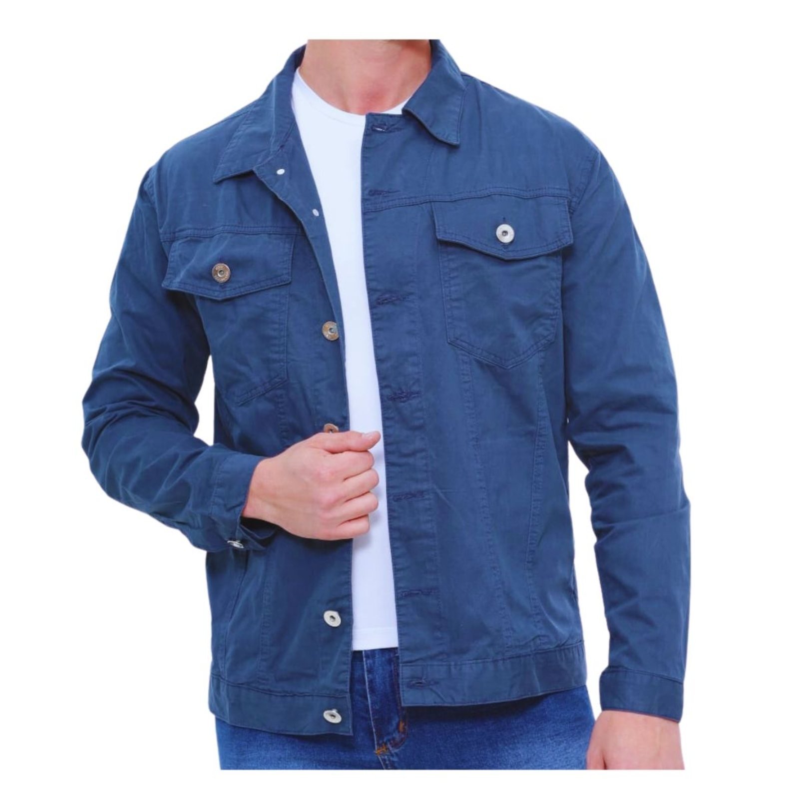 Jaqueta Masculina Sarja Azul Marinho Jeans Loka
