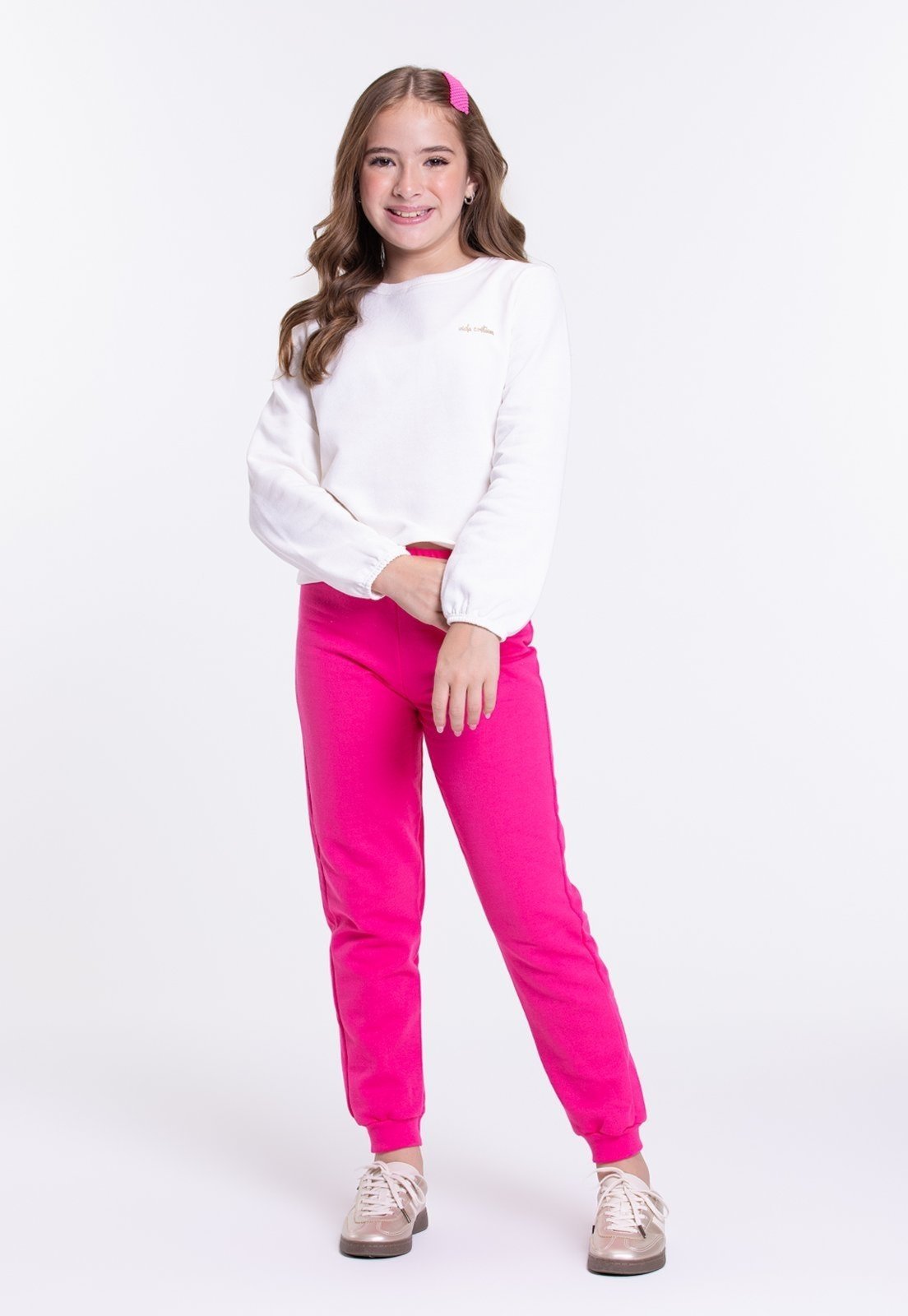 Vista 2 Infantil - Conjunto Moletom Mocinha Vida Costeira Off-White off-white white VIDA COSTEIRA off-white white