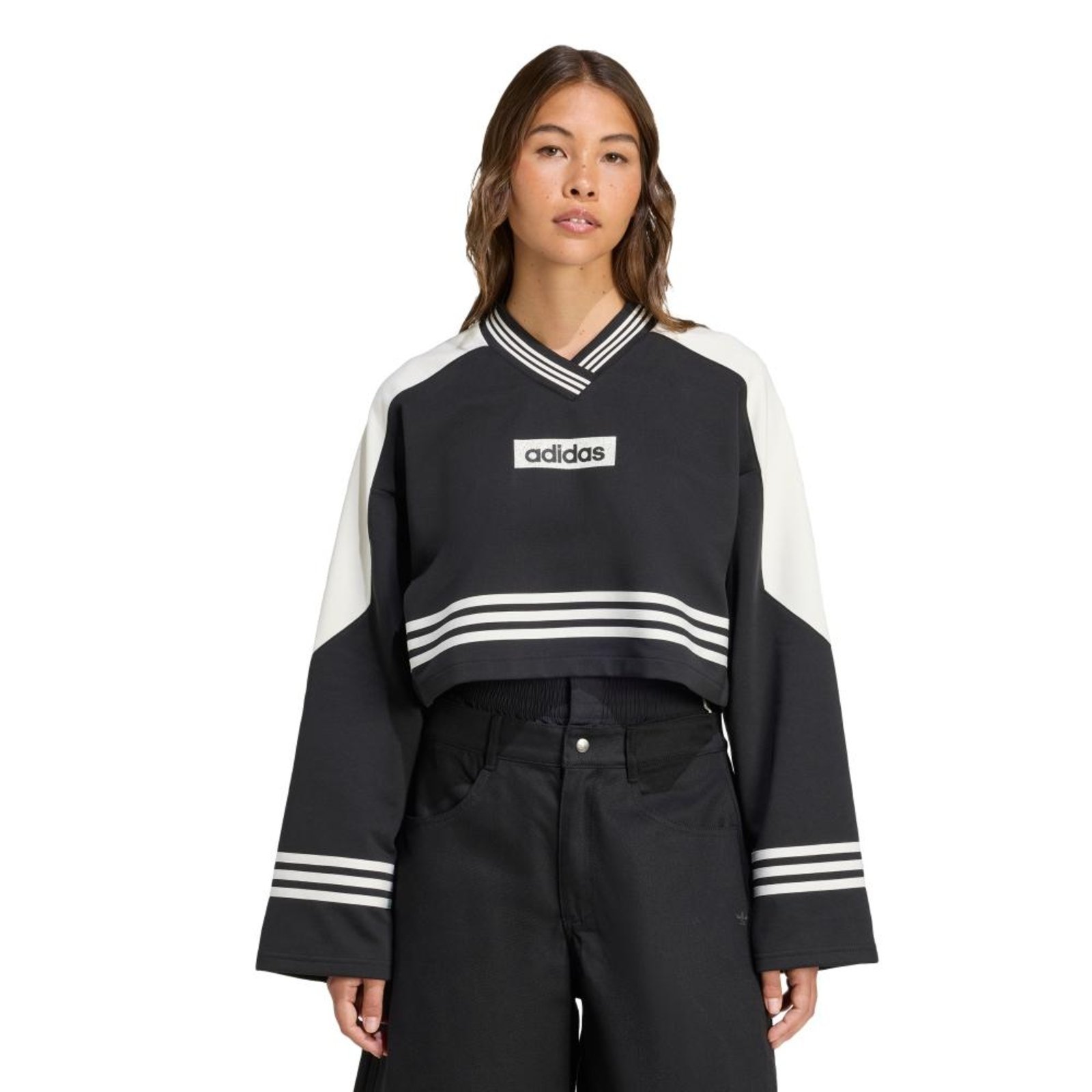 Moletom Blocking Crewneck adidas Originals Preto