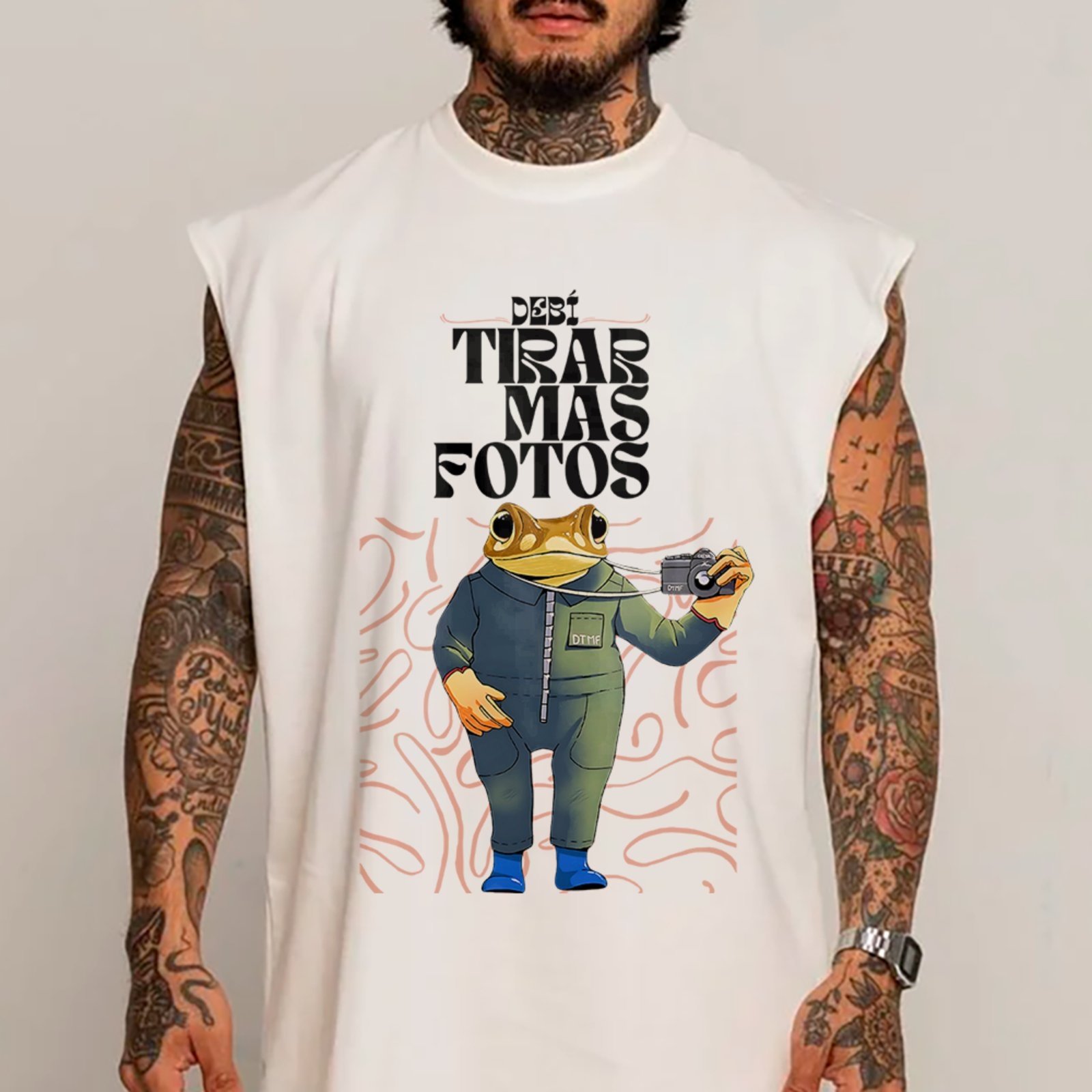 Camiseta Regata Machão Álbum Debi Bad Bunny Hype Latino Branco