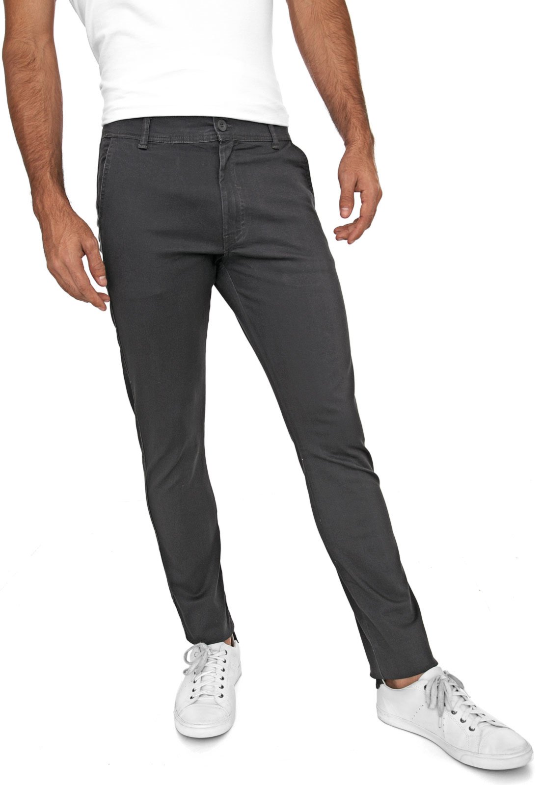 Calça Sarja Conforto Macaw Slim Fit Beau Cinza