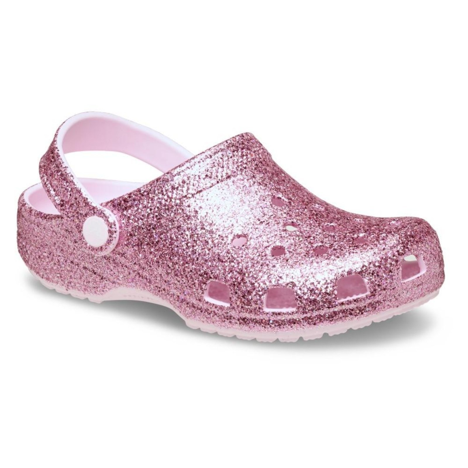 Vista 3 Infantil - Sandália Crocs Classic Chunky Glitter Clog T Pink Milk Rosa rosa pink Crocs rosa pink