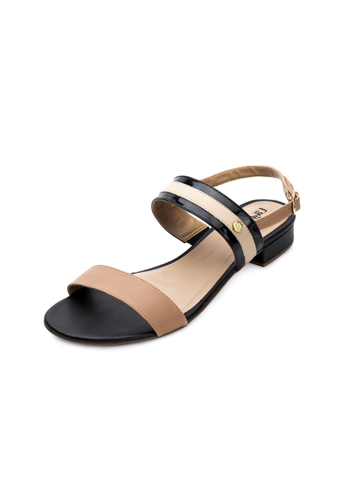 Sandália Lady Queen RV22-3026 Preto-Nude