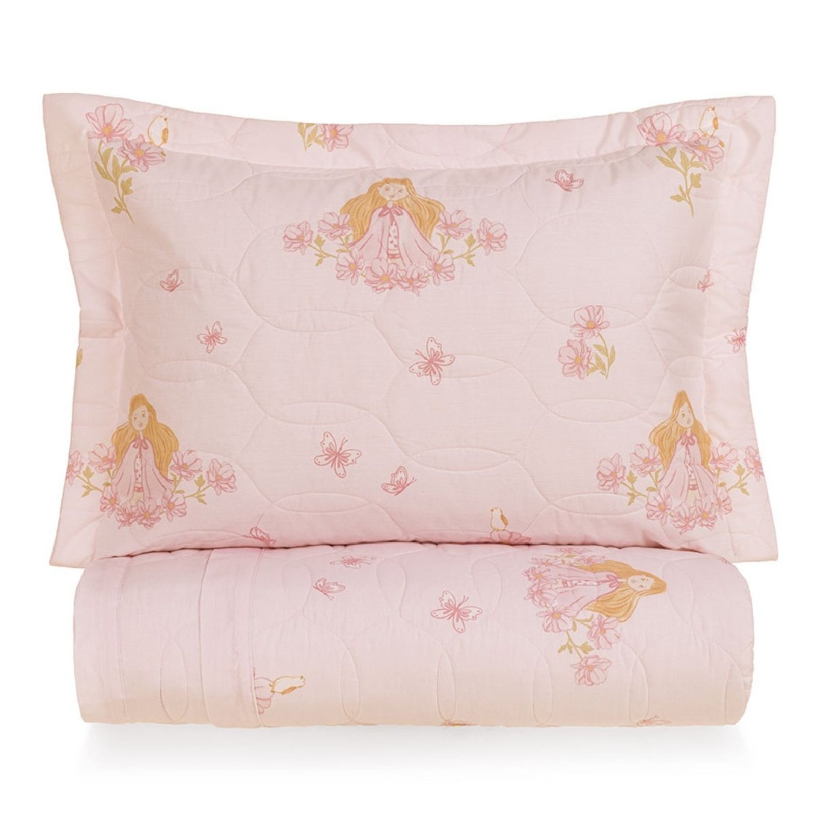Kit Colcha Casal 200 Fios Karsten Algodão Amora Rosa