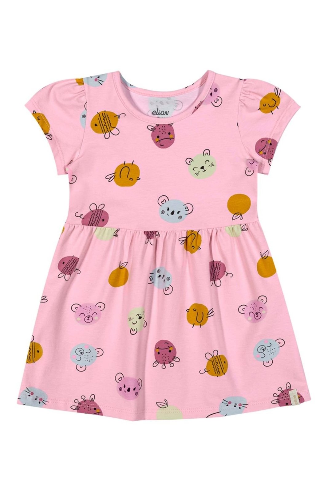 Infantil - Vestido Menina Poá Divertido Elian Rosa