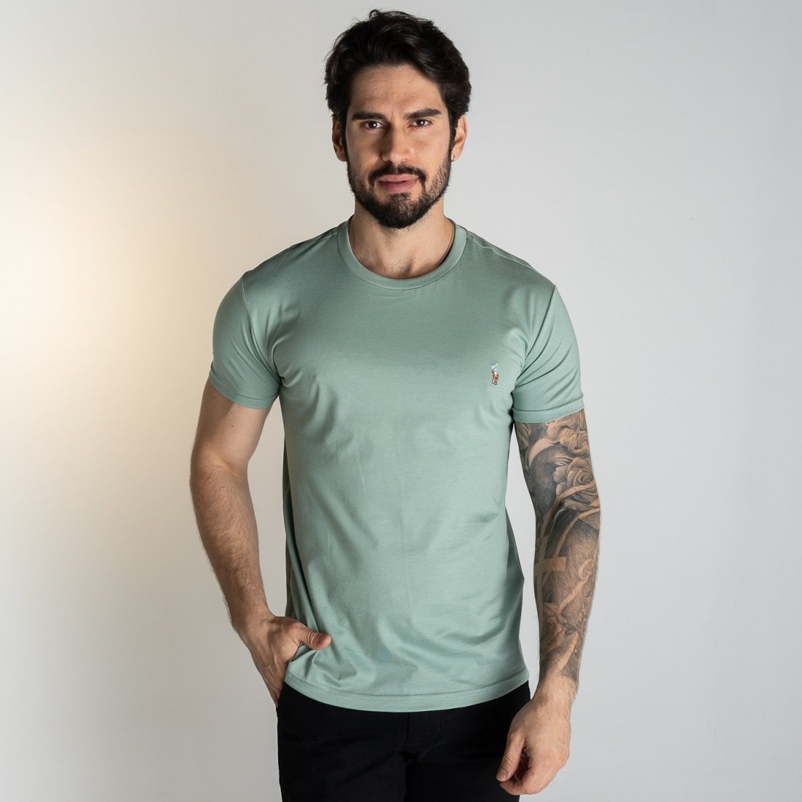 Camiseta RL Pima Colored Verde Claro