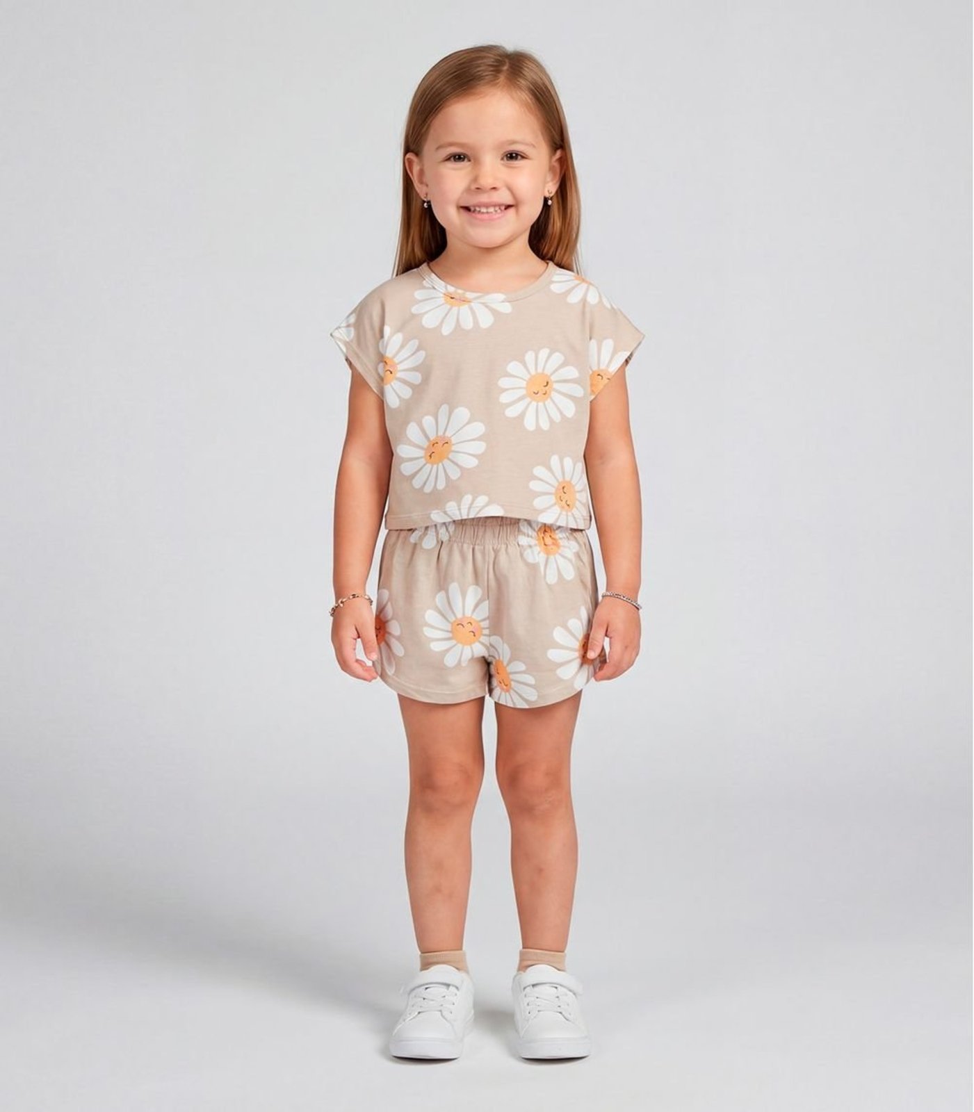 Vista 2 Infantil - Conjunto Feminino Short E Blusa Select laranja Select laranja