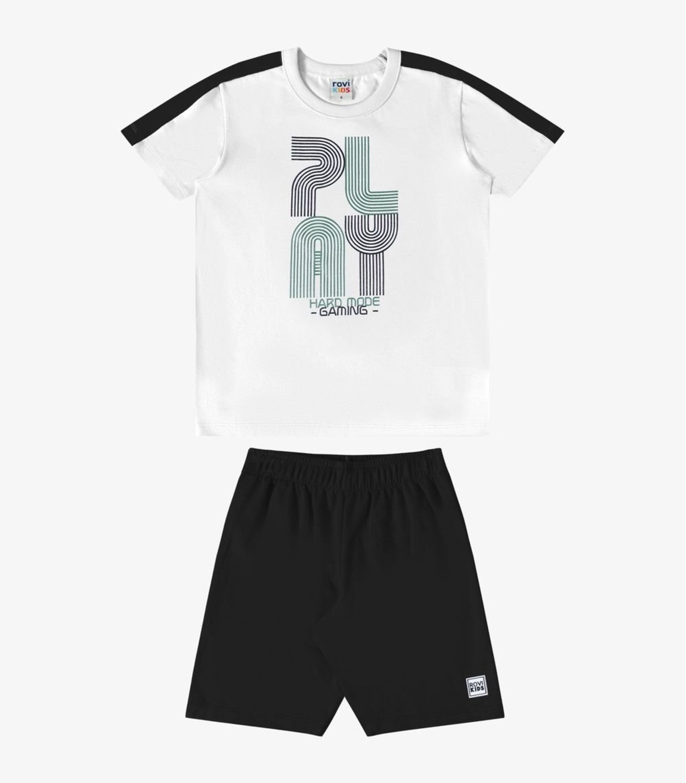 Infantil - Conjunto Verão Menino Emborrachado Rovi Branco