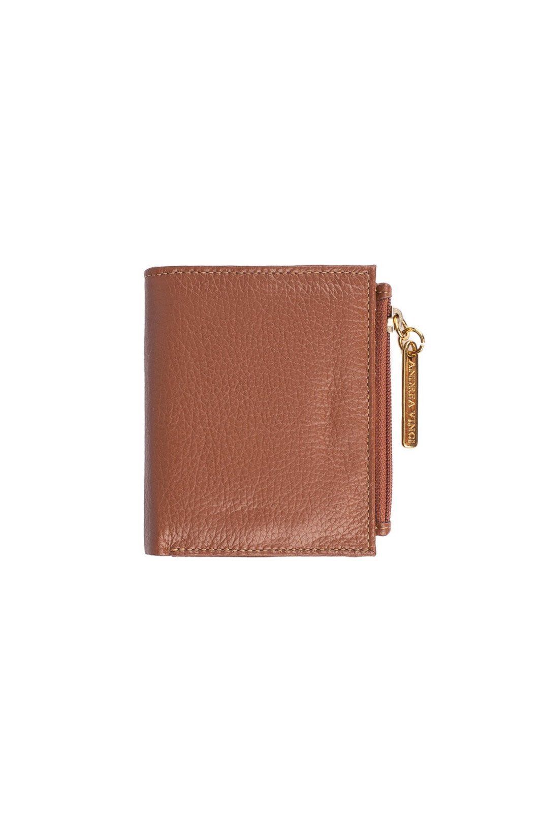 Carteira feminina de couro liso Lilian 11x9,5cm - Whisky