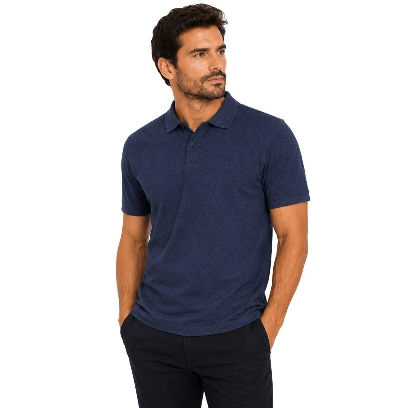 Camisa Polo Casual Masculina Ogochi 007530018 Marinho