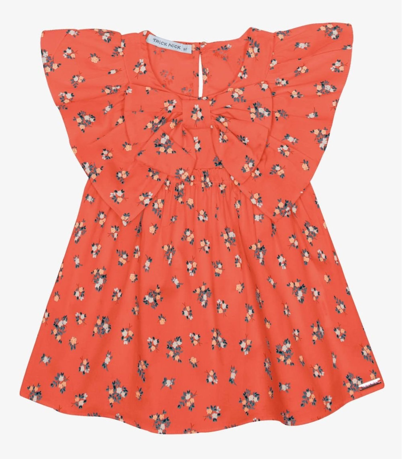 Infantil – Vestido Popeline Com Laço Trick Nick Laranja