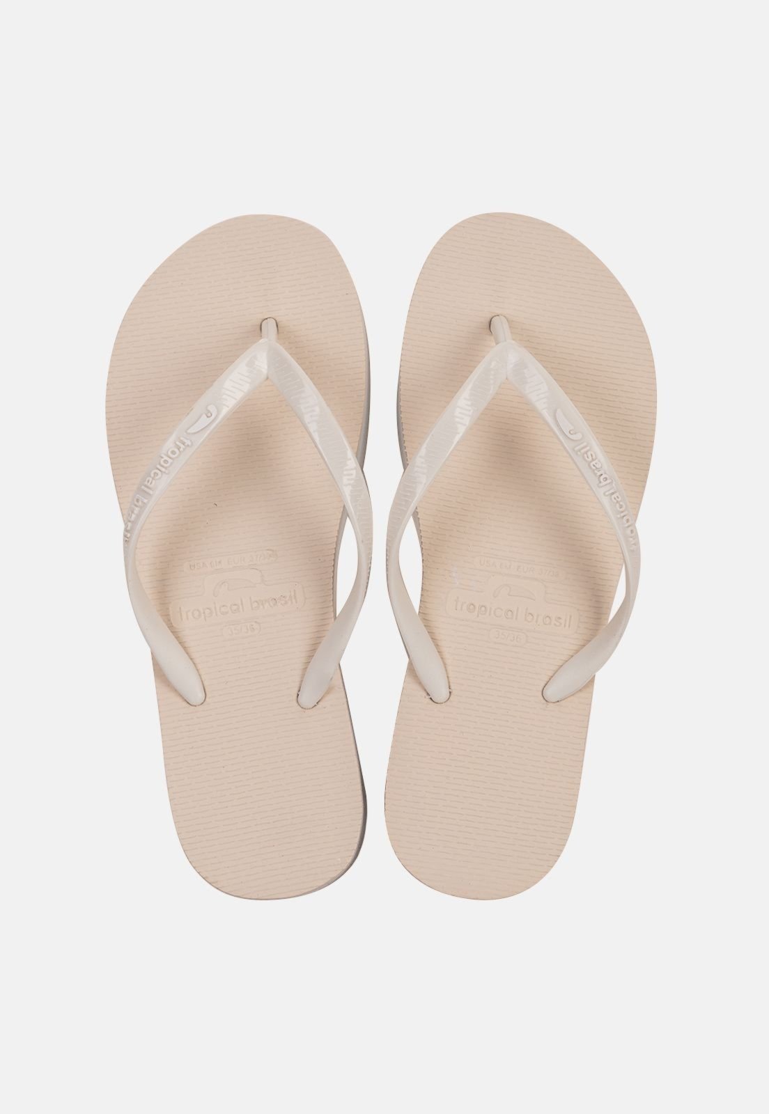 Chinelo Tropical Brasil Tamanco Anabela Off WHite