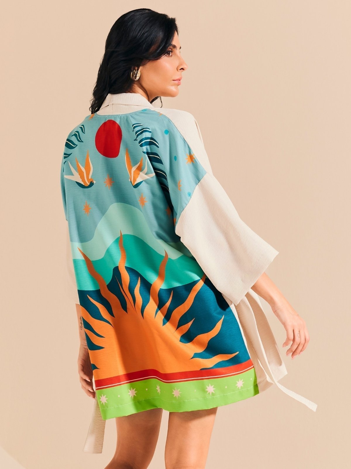 Kimono Crepe Playa Lagun SP1784BQ