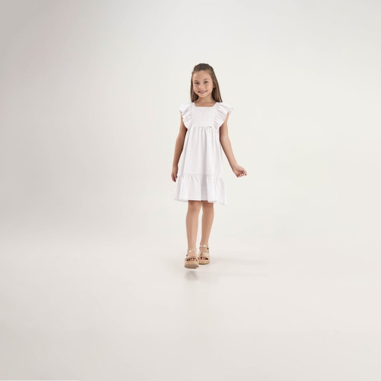 Infantil - Vestido Branco Pulla Bulla Menina - 53817-3