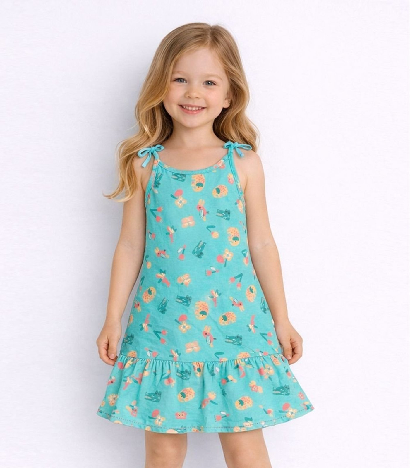 Infantil - Vestido Alça Com Laço Nas Pontas Select Azul