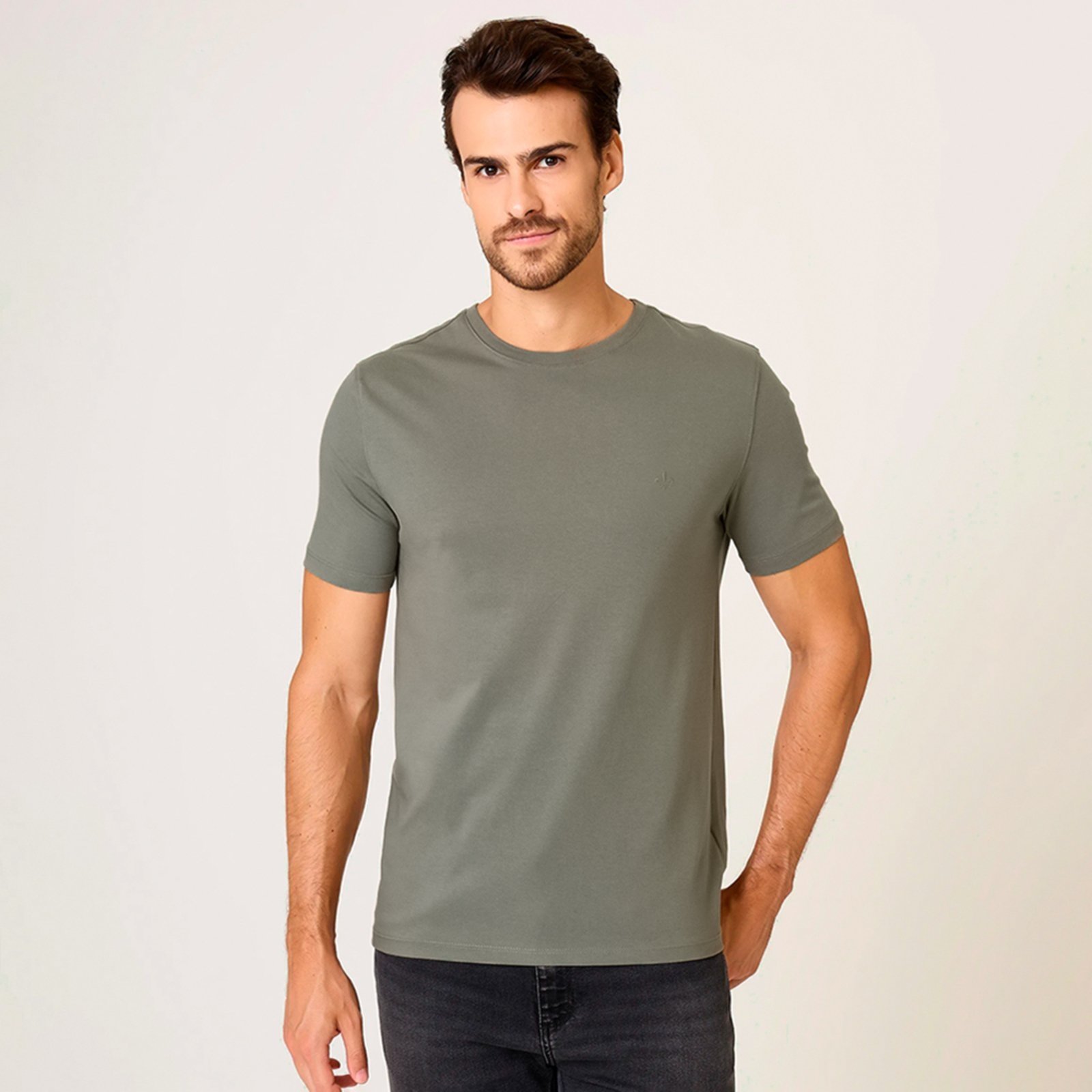 Camiseta Dudalina Basic Essentials In26 Verde Masculino